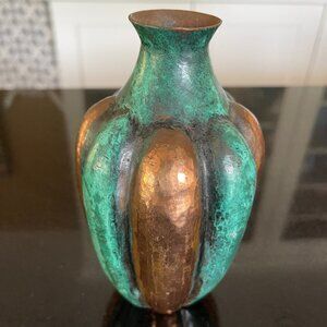 Arts and Crafts Small Turquoise Vase - 6"H